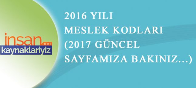 SGK Meslek Kodları Açıklama ve Liste “2016”